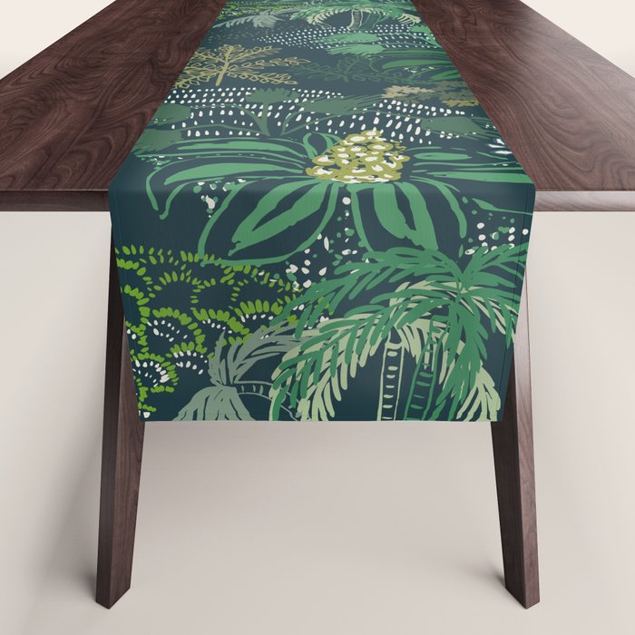 Italian landscape dark green Table Runner Gallery Image 1