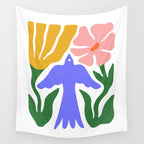 Abstract colorful flower bird nature art Wall Tapestry Gallery Image 4