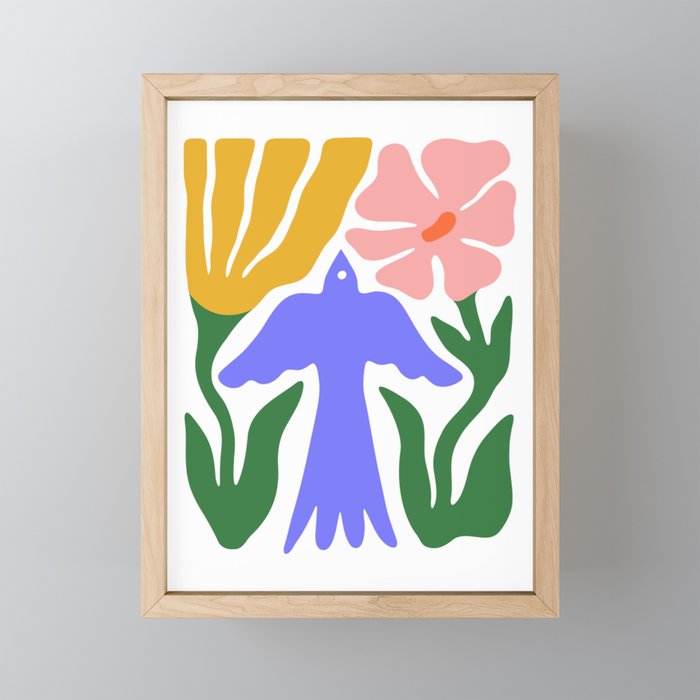 Abstract colorful flower bird nature art Mini Art Print Gallery Image 1