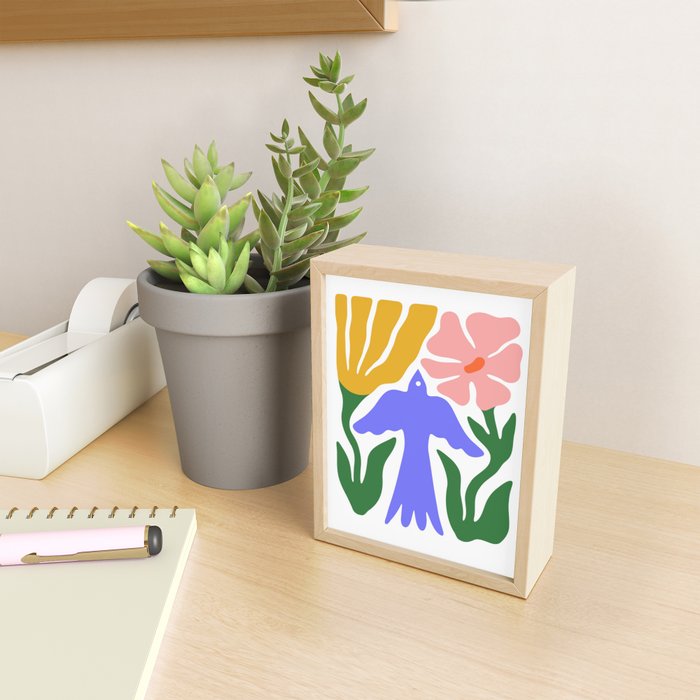 Abstract colorful flower bird nature art Mini Art Print Gallery Image 2