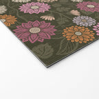 Mums and Vines Floral Mauve Olive and Rust Welcome Mat Gallery Image 2