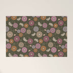 Mums and Vines Floral Mauve Olive and Rust Welcome Mat Gallery Image 1