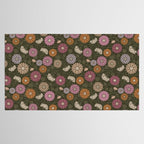 Mums and Vines Floral Mauve Olive and Rust Tablecloth Gallery Image 2
