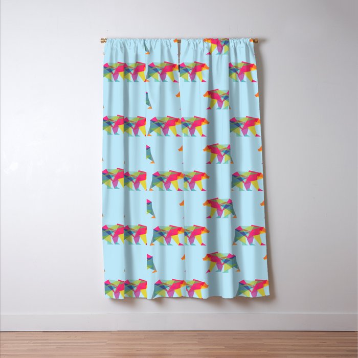 Fractal Bear - neon colorways Window Curtain Gallery Image 3
