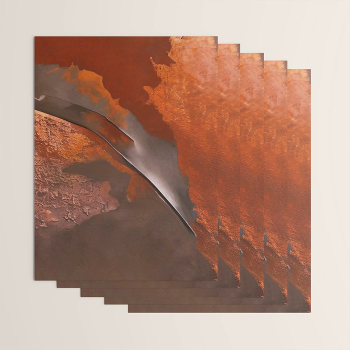 Rust and Metal Japandi Art Wrapping Paper Gallery Image 3