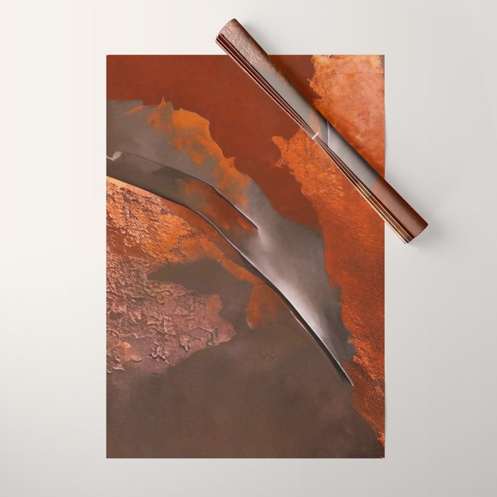 Rust and Metal Japandi Art Wrapping Paper Gallery Image 1