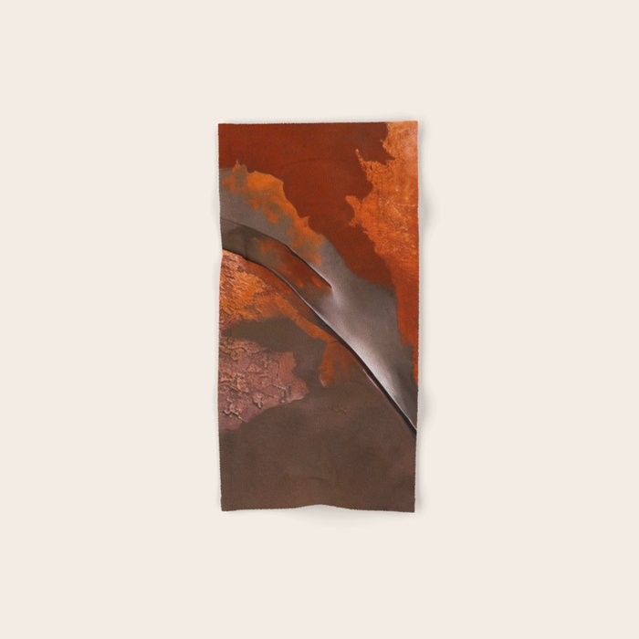 Rust and Metal Japandi Art Bath Towel Gallery Image 1