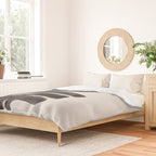 Don't Go Mid Century Modern Minimalist Black Ink Painting Funky Tribal Art Duvet Cover Gallery Image 2