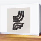 Don't Go Mid Century Modern Minimalist Black Ink Painting Funky Tribal Art Wall Mural Gallery Image 2