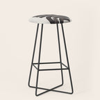 Don't Go Mid Century Modern Minimalist Black Ink Painting Funky Tribal Art Stool Gallery Image 1