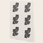 Don't Go Mid Century Modern Minimalist Black Ink Painting Funky Tribal Art Wallpaper Gallery Image 2