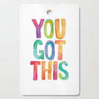 You Got This Rainbow Watercolor Cutting Board Gallery Image 1
