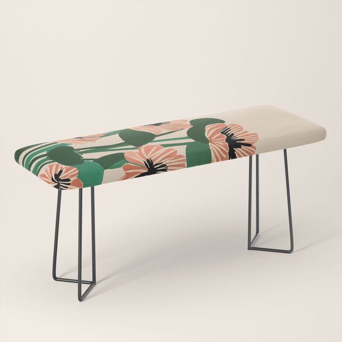 Modern Wild Poppies Bench Gallery Image 1