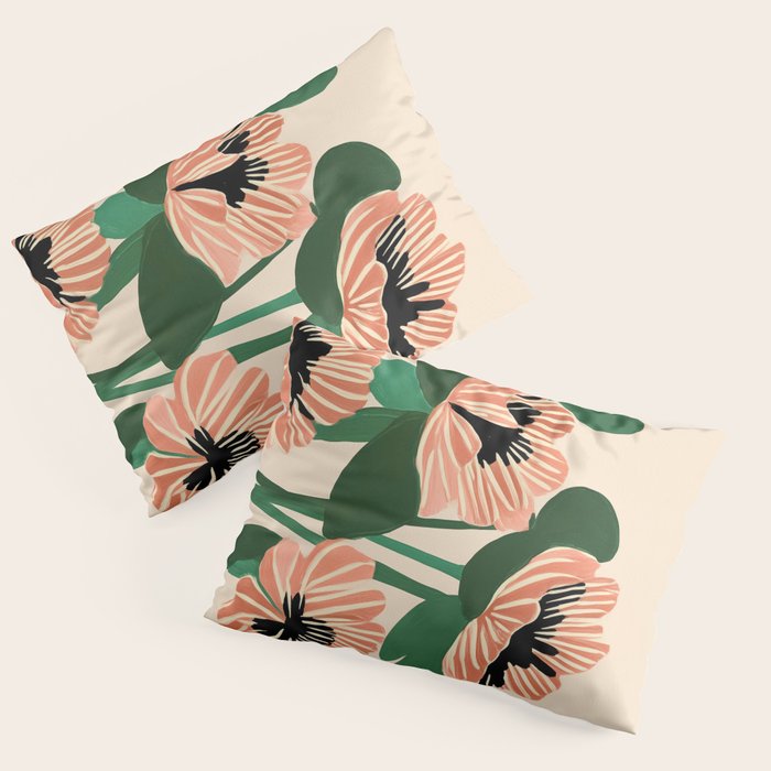 Modern Wild Poppies Pillow Sham Gallery Image 3