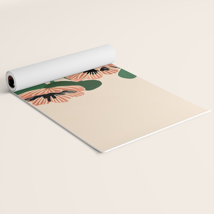 Modern Wild Poppies Yoga Mat Gallery Image 2