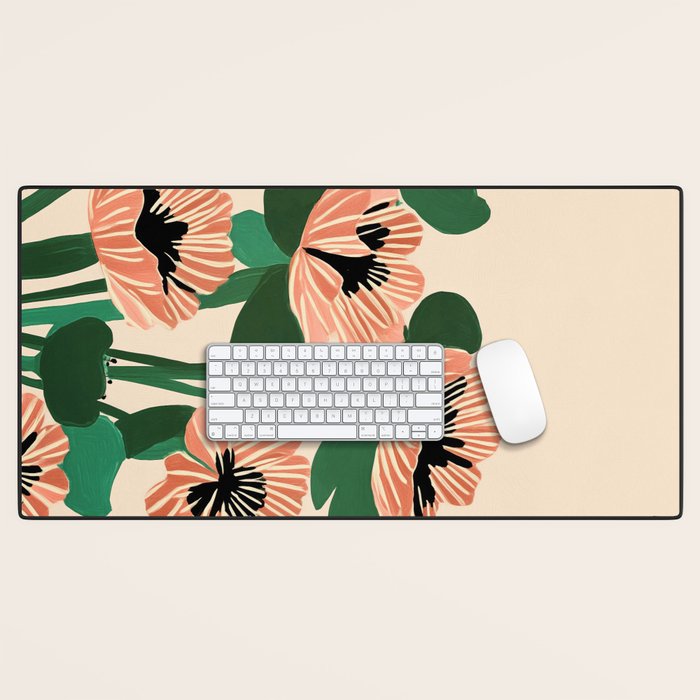 Modern Wild Poppies Desk Mat Gallery Image 1