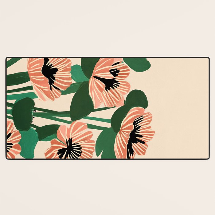 Modern Wild Poppies Desk Mat Gallery Image 3