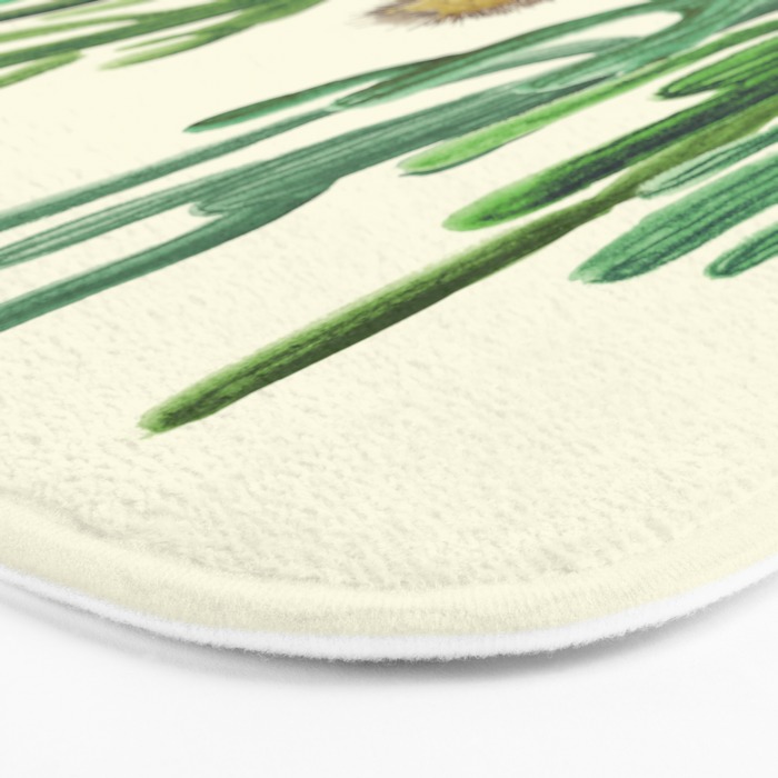 In my happy place - hedgehog meditating in cactus jungle Bath Mat Gallery Image 3