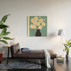 White Daisy Bouquet in Vase No. 1 Wood Wall Art Gallery Image 2