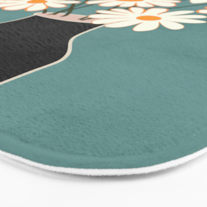 White Daisy Bouquet in Vase No. 1 Bath Mat Gallery Image 3