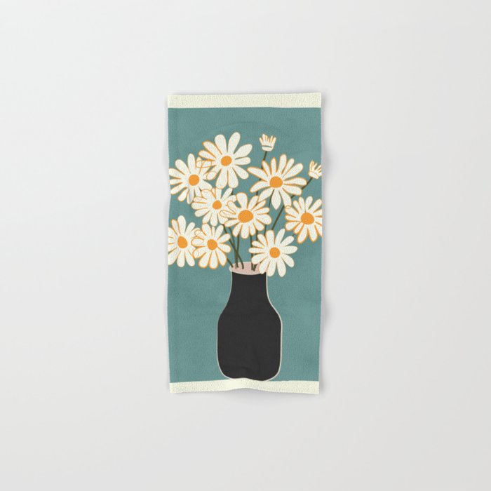 White Daisy Bouquet in Vase No. 1 Bath Towel Gallery Image 1
