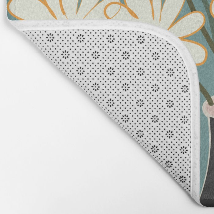 White Daisy Bouquet in Vase No. 1 Bath Mat Gallery Image 2