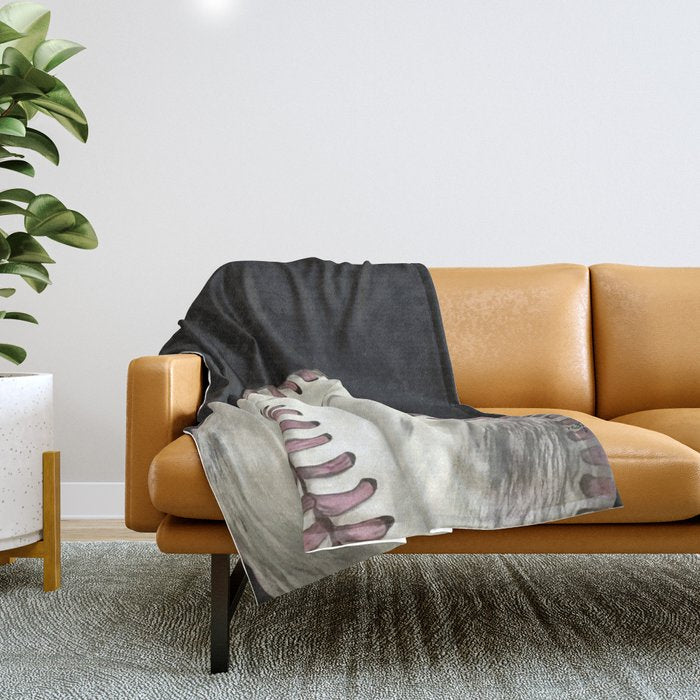 Vintage Baseball Art Throw Blanket Gallery Image 1