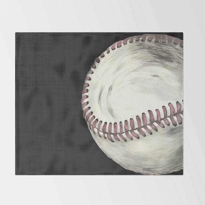 Vintage Baseball Art Throw Blanket Gallery Image 2
