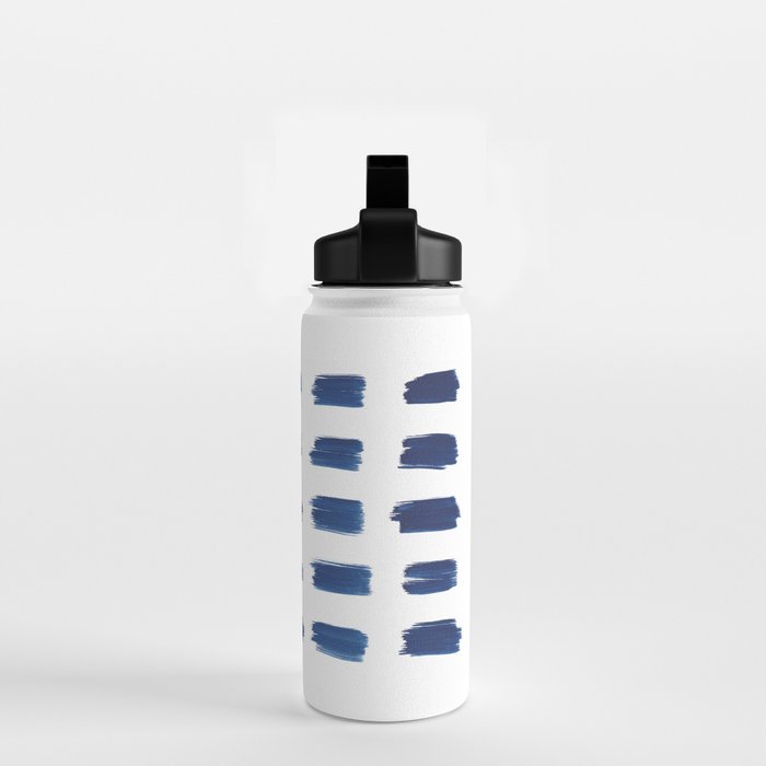 Indigo Abstract Brush Strokes | No. 6 Water Bottle Gallery Image 2