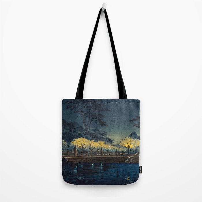 Tsuchiya Koitsu Vintage Japanese Woodblock Print Spring Blossom At Night t Tote Bag Gallery Image 2