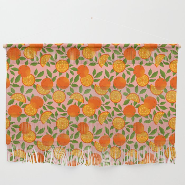 Orange Pattern on Pink Wall Hanging Gallery Image 1