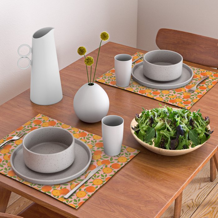 Orange Pattern on Pink Placemat Gallery Image 2