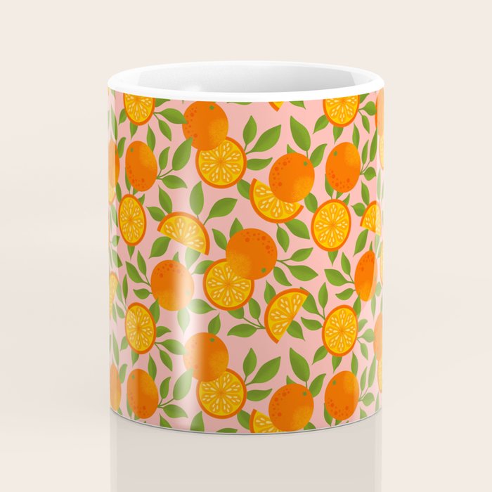 Orange Pattern on Pink Coffee Mug Gallery Image 4