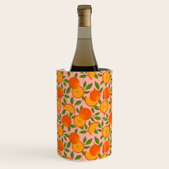 Orange Pattern on Pink Wine Chiller Gallery Image 1