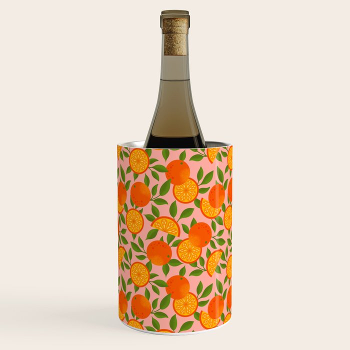 Orange Pattern on Pink Wine Chiller Gallery Image 3