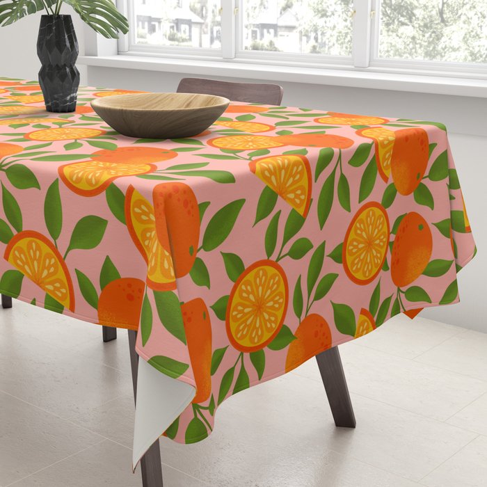 Orange Pattern on Pink Tablecloth Gallery Image 3