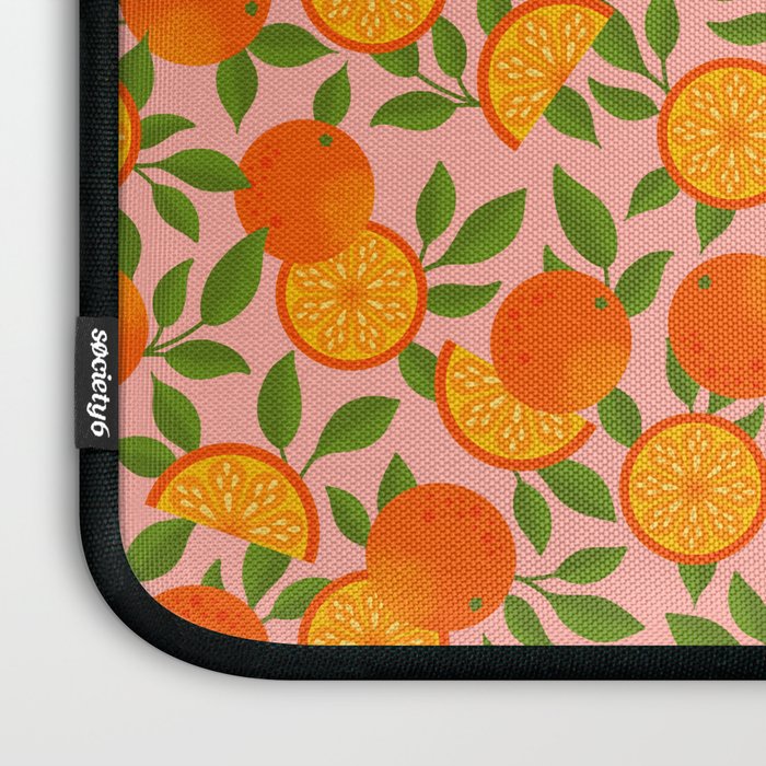 Orange Pattern on Pink Laptop Sleeve Gallery Image 3
