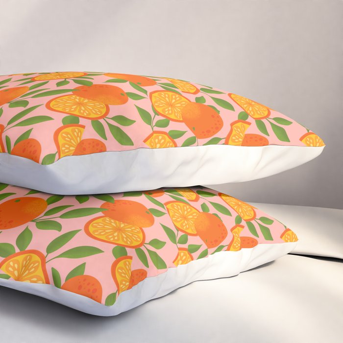 Orange Pattern on Pink Pillow Sham Gallery Image 3