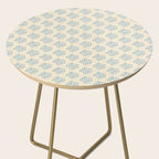 Simple Block Print Pastel Blue and Off-White Pattern  Side Table Gallery Image 2