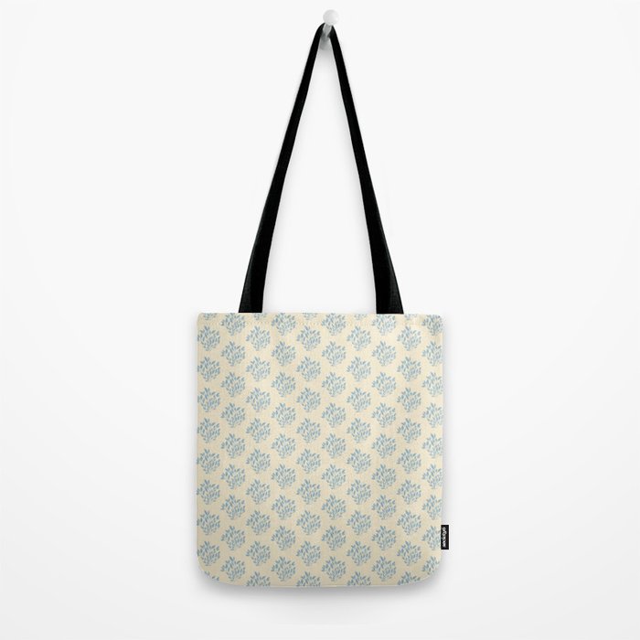 Simple Block Print Pastel Blue and Off-White Pattern  Tote Bag Gallery Image 2