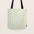 Simple Block Print Pastel Blue and Off-White Pattern  Tote Bag Gallery Image 1