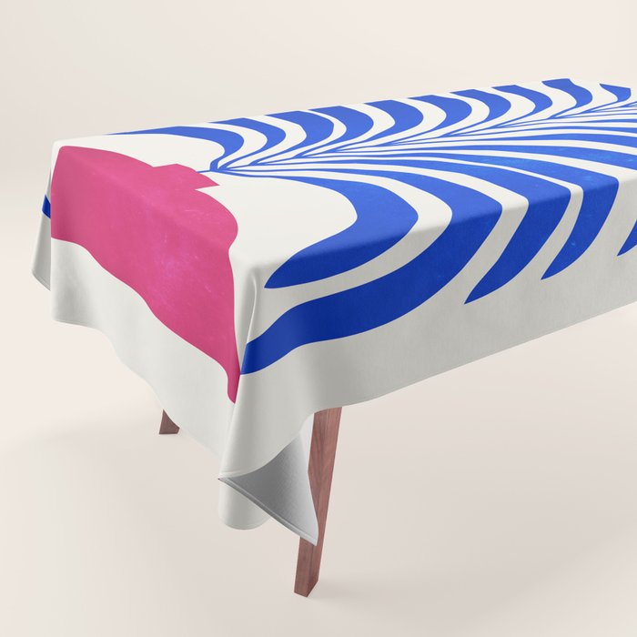THE VASE 01: Cerise & Persian Blue Leaves Tablecloth Gallery Image 1