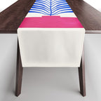 THE VASE 01: Cerise & Persian Blue Leaves Table Runner Gallery Image 1