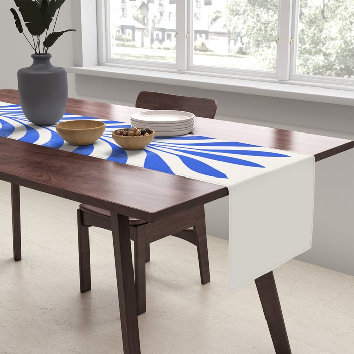 THE VASE 01: Cerise & Persian Blue Leaves Table Runner Gallery Image 2