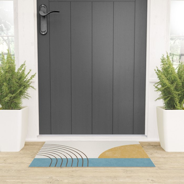 Sunny Ocean Horizon Welcome Mat Gallery Image 3