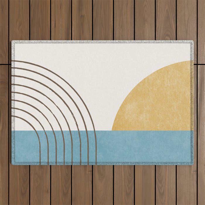 Sunny Ocean Horizon Outdoor Rug Gallery Image 1