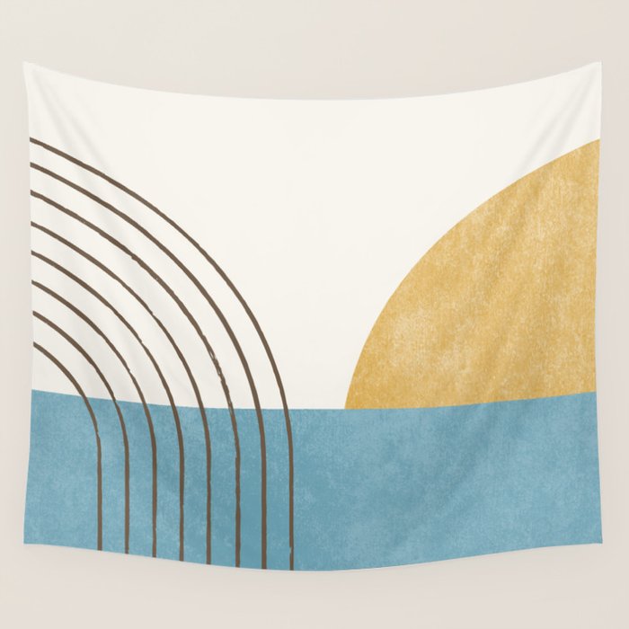 Sunny Ocean Horizon Wall Tapestry Gallery Image 4