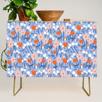 Red and blue spring flowers  Credenza Gallery Image 1