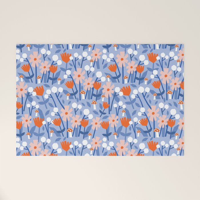 Red and blue spring flowers  Welcome Mat Gallery Image 1