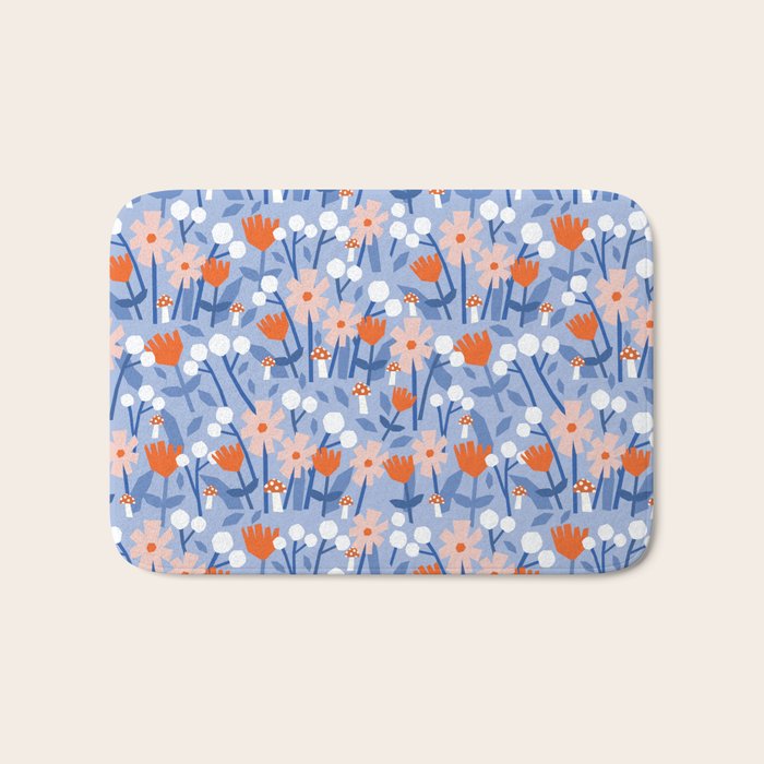Red and blue spring flowers  Bath Mat Gallery Image 1